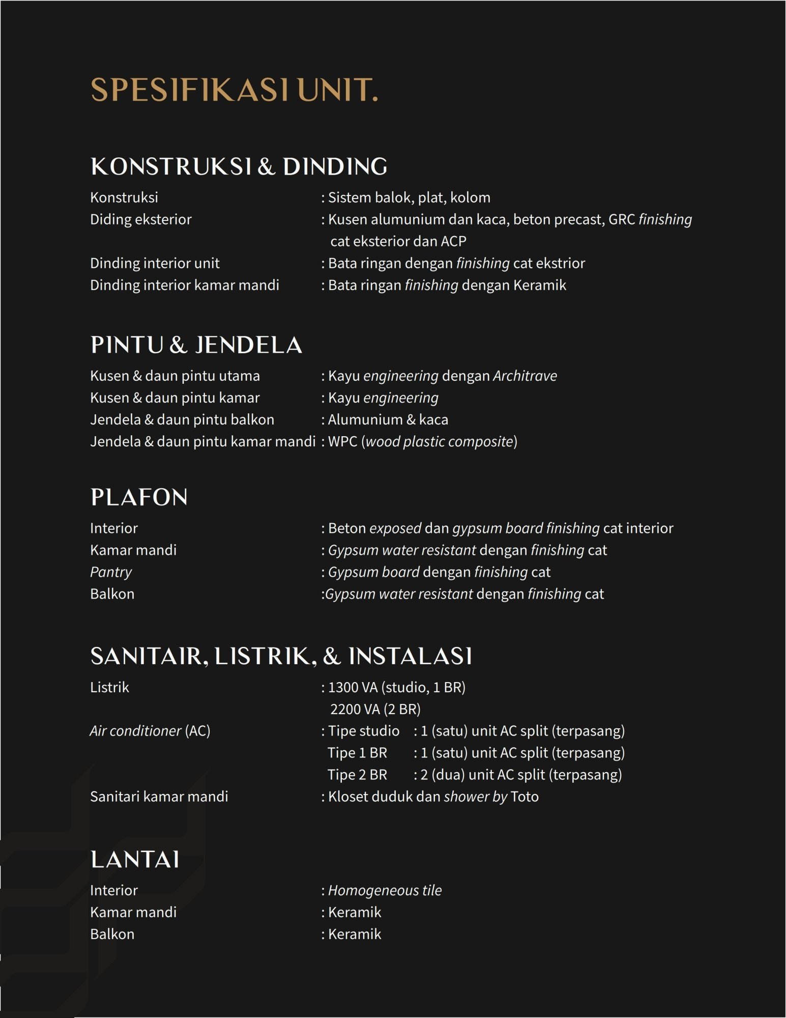 Spesifikasi-Apartemen-Dhika-Universe-Yogyakarta